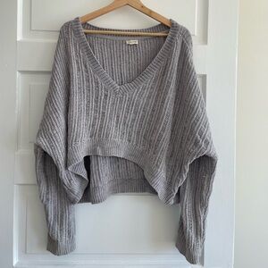 Cozy Gray V-Neck Sweater